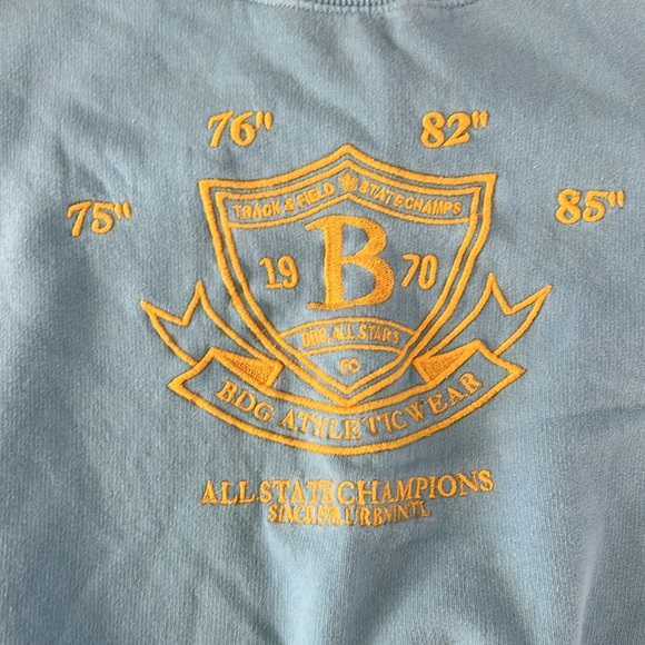 BDG Urban Outfitters Wilder Pullover Crew Neck {Lt Blue/Gold} M - Picture 6 of 8